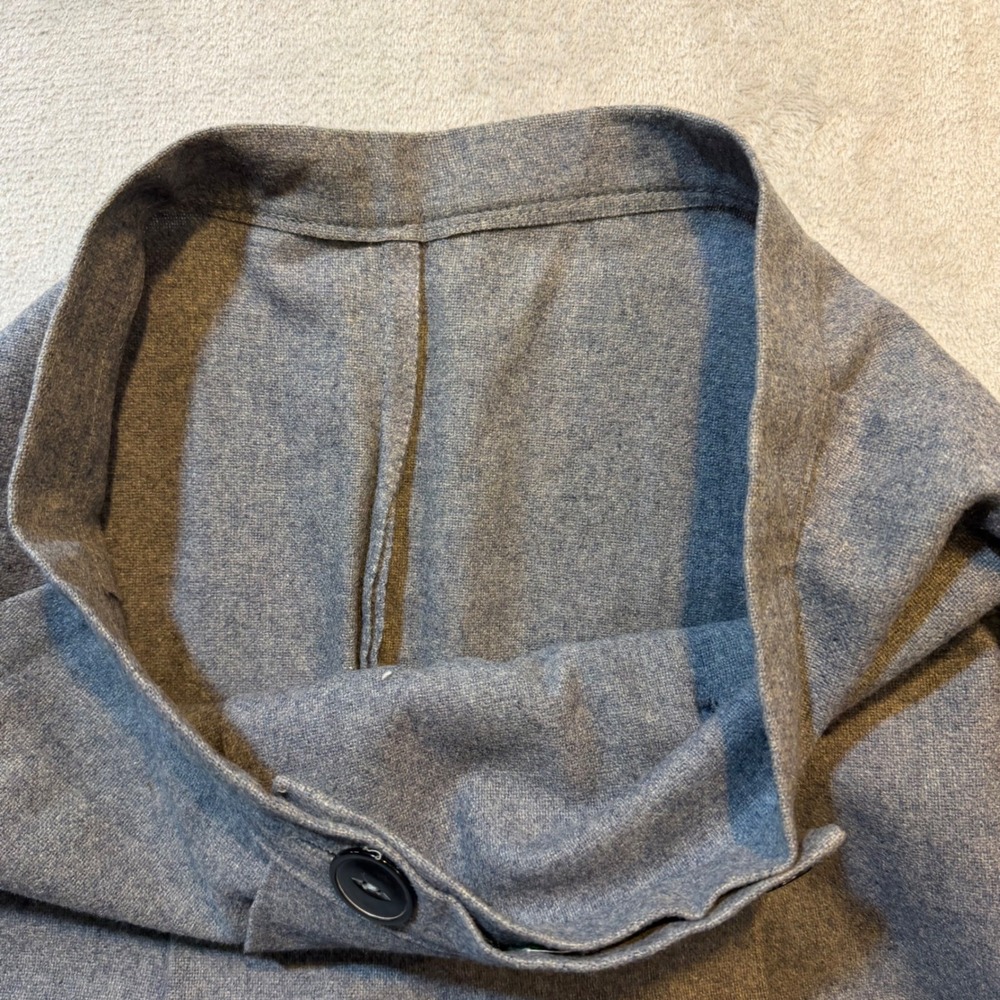 Vintage Gray Wool A-Line Skirt Double Breasted‎ Button Front Dark Academia 27" - Picture 6 of 8